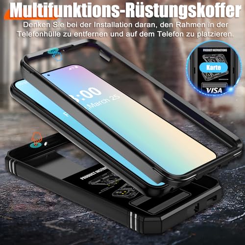 Giyer Panzerhülle für Samsung Galaxy S25 Hülle mit Schutzfolie, Handyhülle S25 Case mit Kameraschutz 360° Metall Ring Ständer… – Ansicht 5