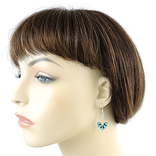 Turquoise Earrings 925 Sterling Silver & Genuine Gemstones (Choose Color) (Turquoise)3