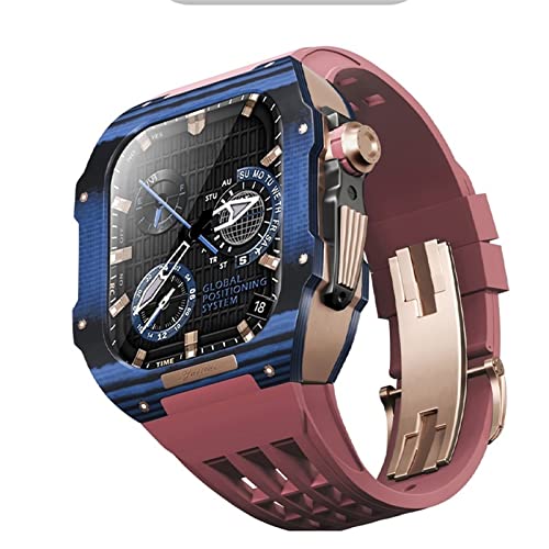 Bracelet Apple Watch fibre de carbone luxe agate 45mm