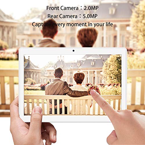 Tablet 10 inch, 5G WiFi Tablet, Android 8.1 Go, 16GB, Dual Camera, 1280x800 IPS Display, GPS, Bluetooth, Google Certified PC - Silver