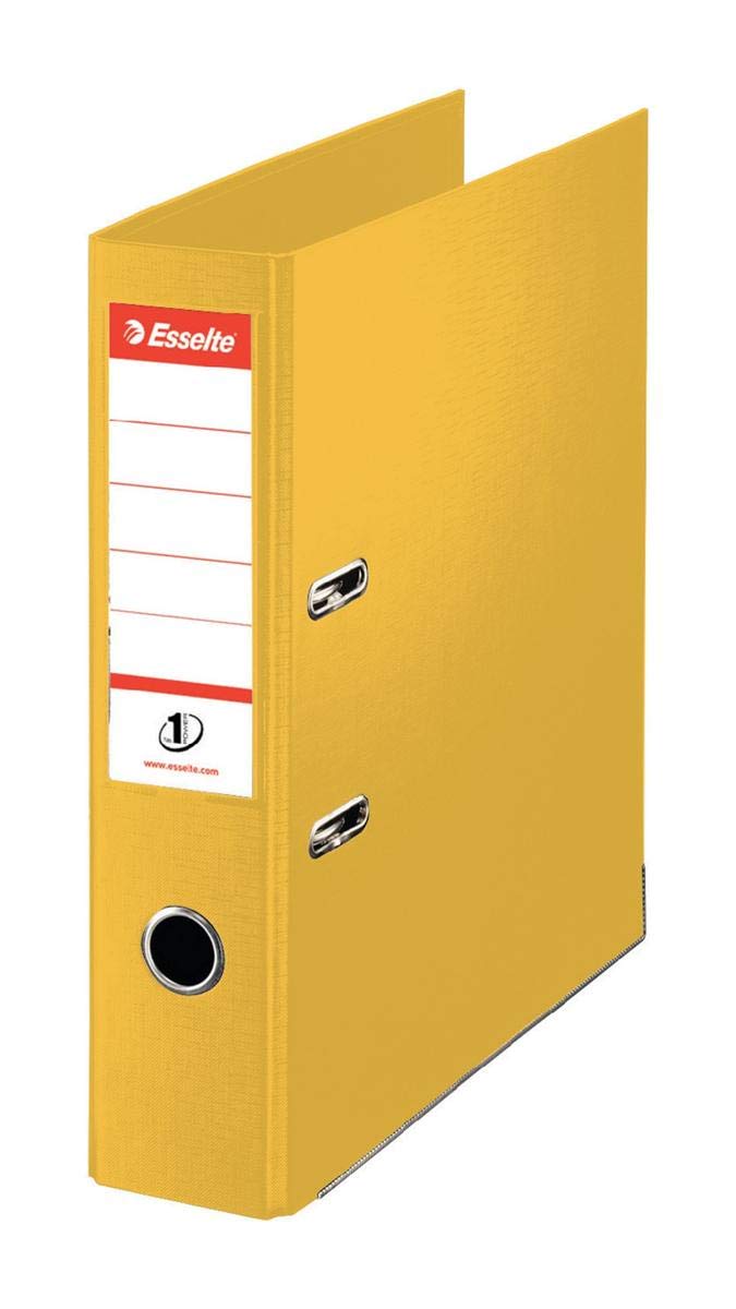 Esselte 811410 - Raccoglitore a leva, formato A4, dorso da 52 mm, in plastica, confezione da 10, colore: giallo