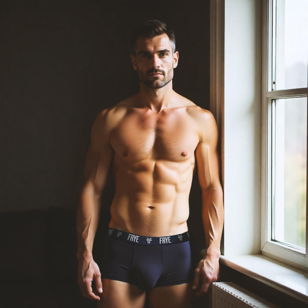 Frye Mens Stretch Boxer Briefs 4-Pack, Spandex-Cotton Boxer Briefs Pack of 4, Mens Underwear Stretch (Navy, Medium)