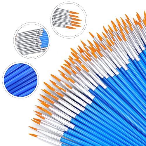 Image of AROIC Small Paint Brushes Bulk,130pcs Nylon Hair Round Detail Brushes
