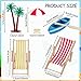 Minatee 25 Pcs Beach Miniature Dollhouse Decoration, Umbrella Palm Chair Miniature Toys Garden Dollhouse Outdoor Accessories Beach Decorations for DIY Garden Plant Pool(Red, Yellow)