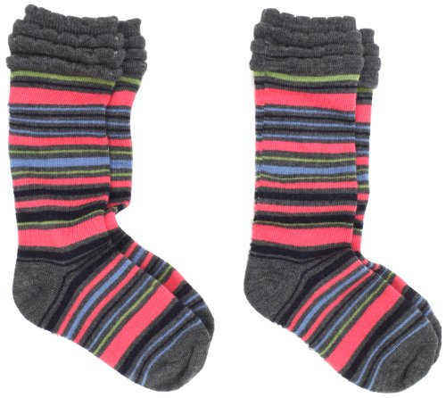 Jefferies Socks Girls 2-6x Wooly Stripe Ruffle 2 Pair Sock Pack