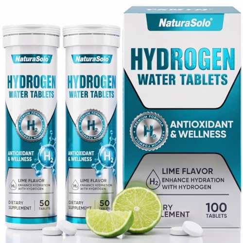 H2 Hydrogen Water Tablets Supplement Magnesium Infused Hydration Drink Mix for Sports Recovery and Antioxidant Support Lime Flavor 100 Count