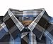 COEVALS CLUB Men's Western Plaid Pearl Snap Buttons Two Pockets Casual Short Sleeve Shirts (Blue,Black/L, 4#)
