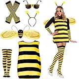 【Unterschiedliche Größen】-Wir bieten bienenkostüm damen set in verschiedenen Größen für erwachsene frauen an; es gibt 3 Größen zur Auswahl, Größe 34-40 passend zur Oberweite (110), 42-46 passend zur Oberweite (120), 48-52 passend zur Oberweite (130).Das faschingskostüm biene hat viel Platz für Sie zu tragen, während immer noch wirklich niedlich aussehen.Sie können die entsprechende Größe nach Ihrer Größe und Büste wählen.