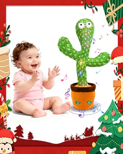 Image of Interactive Baby Toys Dancing Talking Cactus Toy,Funny Gift for Infant 6-18 Months, Singing Musical Record Repeat What You Say Light Up Toy for Toddler 1 2 3 Year Old Boy Girl (Volume Adjustment)