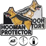 Hooman Protector Hunde aufnäher Taktisches Morale Aubügler | Hundeführer Trainingshund Wachhund Patch | Geschenk für Hundebesitzer/Tierliebhaber | 80x70mm