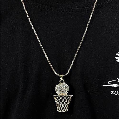 Gold Plated Basketball Hoop Charm Pendant Jewelry for Boys & Girls