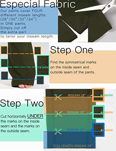 Safort 28" 30" 32" 34" Inseam Regular Tall Bootcut Yoga Pants, 4 Pockets, UPF50+, Army Green, L - Image 5