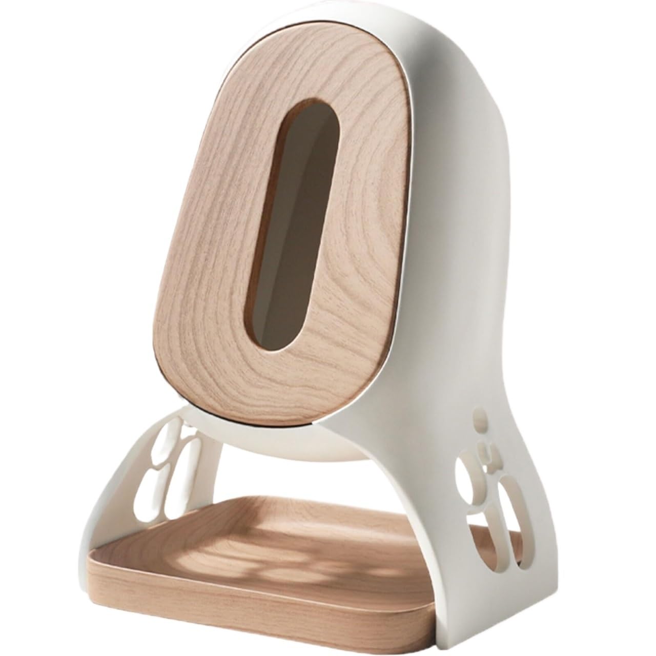 Boîte à mouchoirs debout verticale avec plateau de rangement moderne pour salle de bain