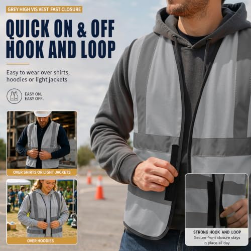 Image of AYKRM 12 colour High visibility viz vest hi vis viz reflective work construction safety vest (XS-8XL)