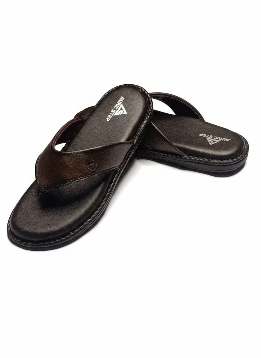 auric step Men's Flip-Flops, SYNTHETIC Leather, Style, Casual Sandals-picture-16