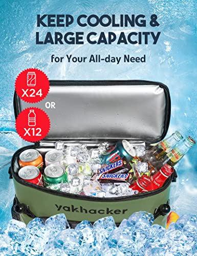 Yakhacker Kayak Cooler, Waterproof Seat Back Cooler For Kayaks With Lawn-Chair Style Seats, Kayak Accessories Cooler Bag, Portable Ice Chest Cooler For Kayaking, Travel, Lunch, Beaches & Trips (Green) #TOP1
