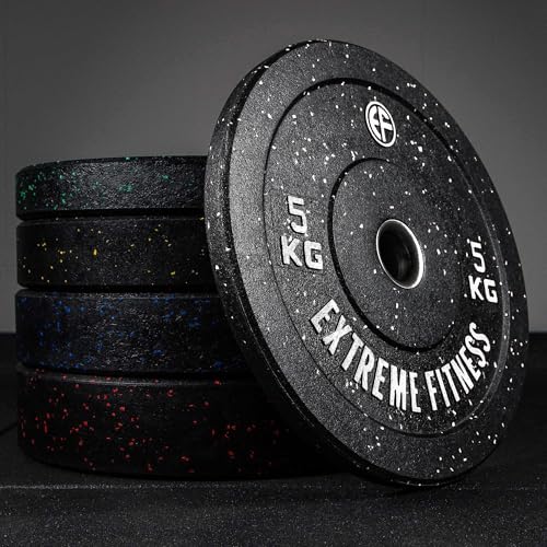 EXTREME FITNESS Olympic Weight Bumpler Plates Set - 2 Inch Weight Plates Set from 5kg to 25kg - Hi Temp Solid Rubber Gym Plates for Home and Commercial Gym Use - 5kg Weight Plate Pair - Image 2