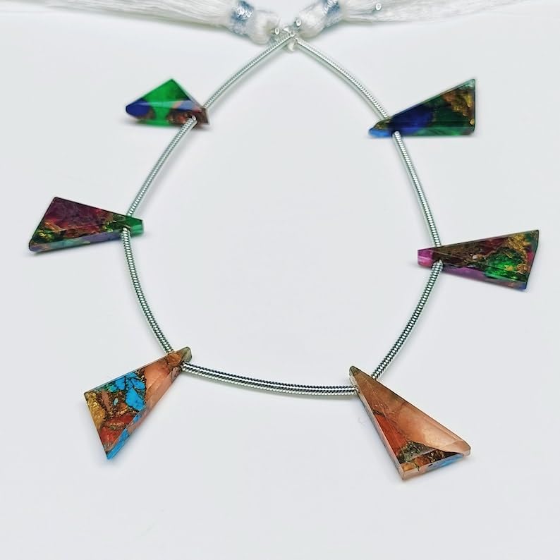 Perles multi-turquoises naturelles facettées pour fabriquer vos bijoux d'été personnalisés