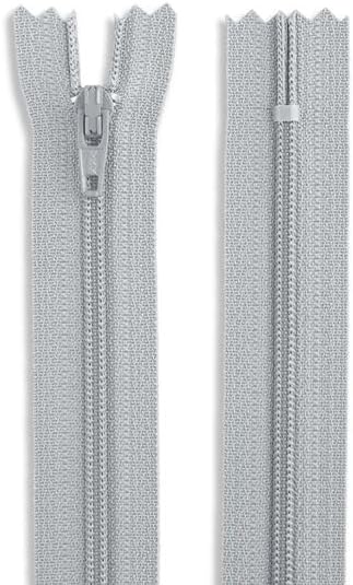 28 Inch Nylon Coil Non-Separating Zipper – Closed-End Zipper for Pants, Skirts, Dresses, Bags (Light Grey) image 3