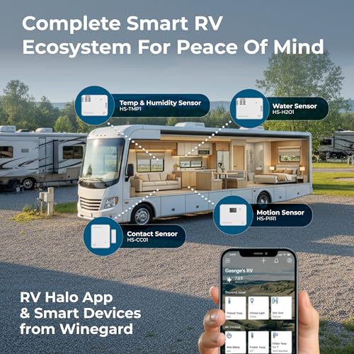 Image of Winegard Smart Hub IH-1001 RV Monitoring and Control Interface - Indoor with GPS Geofencing Power Alerts - Internal Battery Backup Bluetooth Sensor Connectivity