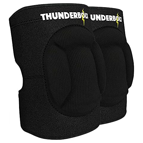 Thunderbolt Knee Pads for Work Anti Collision Volleyball Dance Gardening Kneeling Skateboard Mountain Biking Scootering Dance Basketball Rugby Soccer, DIY Foam Cushion and Anti-Slip Adjustable Straps Cover