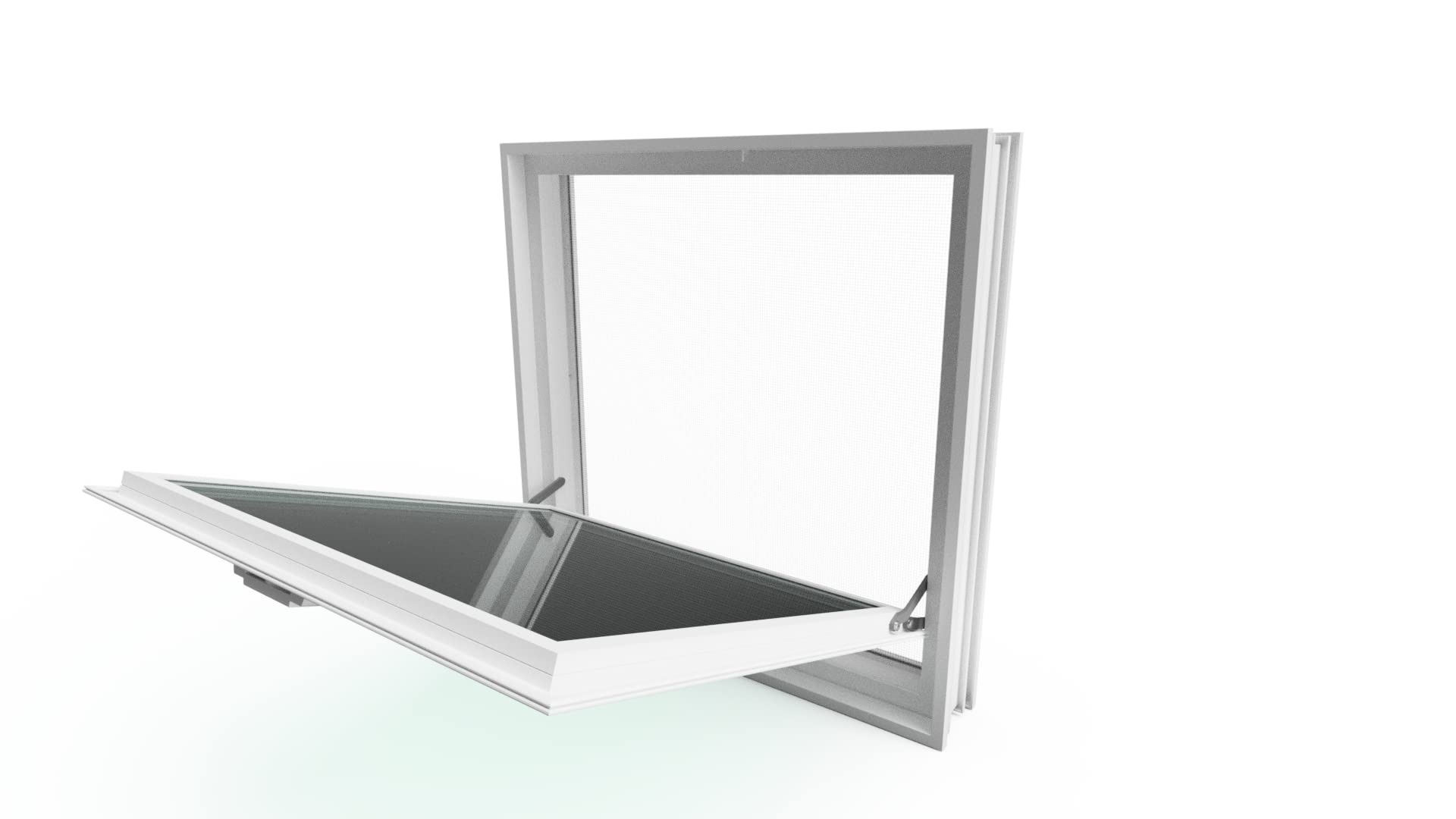Finestra di ventilazione da inserire in una parete di vetromattoni o muratura | Dimensioni cm 48x48X8 | Unità di vendita 1 finestra