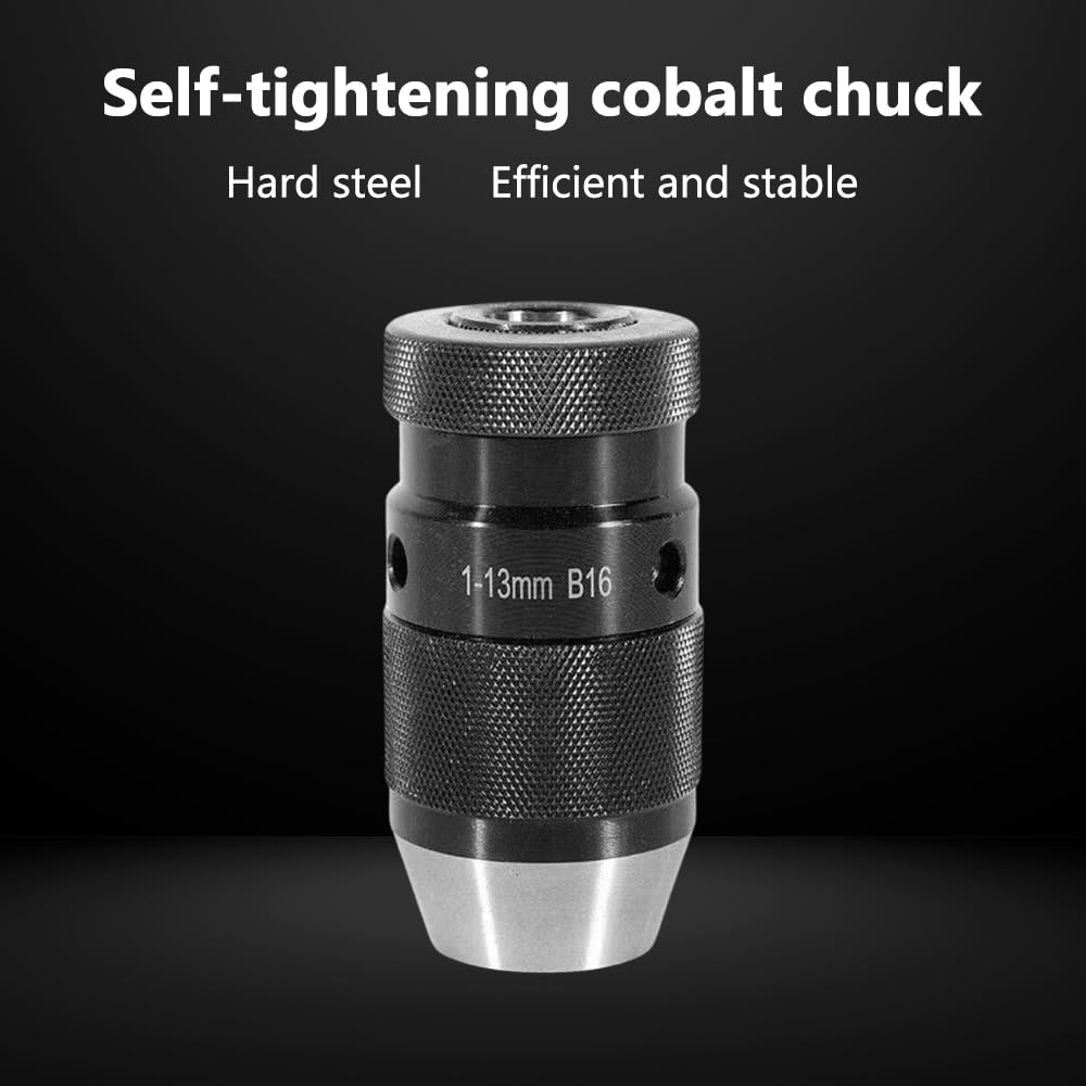 B16 Mandrino Autoserrante in Acciaio Senza Chiave, 1-13 mm 1/2" Mandrino per Trapano per Carichi Pesanti per Tornio, Foratura Elettrica, Fresatrici, Torni Noiosi, CNC e Utensili Manuali