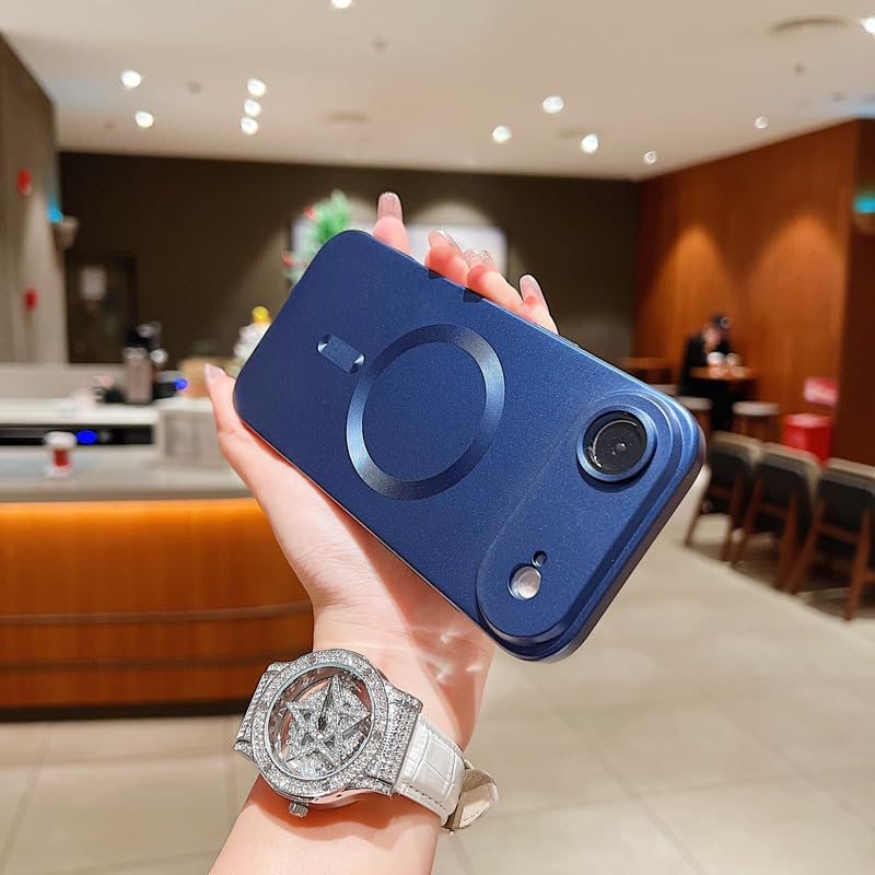 Image of LuxuryKase Premium MagSafe Case for iPhone Air | Shockproof & Anti-Scratch Cover | Soft Silicone with Wireless Charging | Camera Lens Guard - Blue
