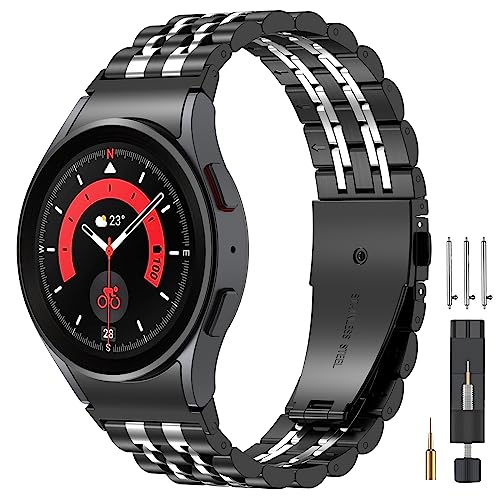 EZMVZKU Edelstahl Armband Kompatibel mit Samsung Galaxy Watch 7/6/5/4 40mm 44mm, 20mm keine Lücke Metall Uhrenarmbänder ...