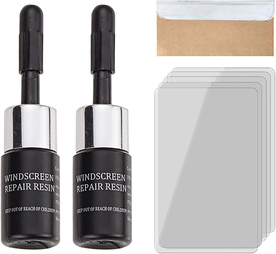 (2 pcs) Automotive Glass Nano Repair Fluid Kit Cracked Car Windshield Repair Kit Resin | Wind Shield Car Glass Repair Set Glass Corrector Shatter Repair Glue for Cars