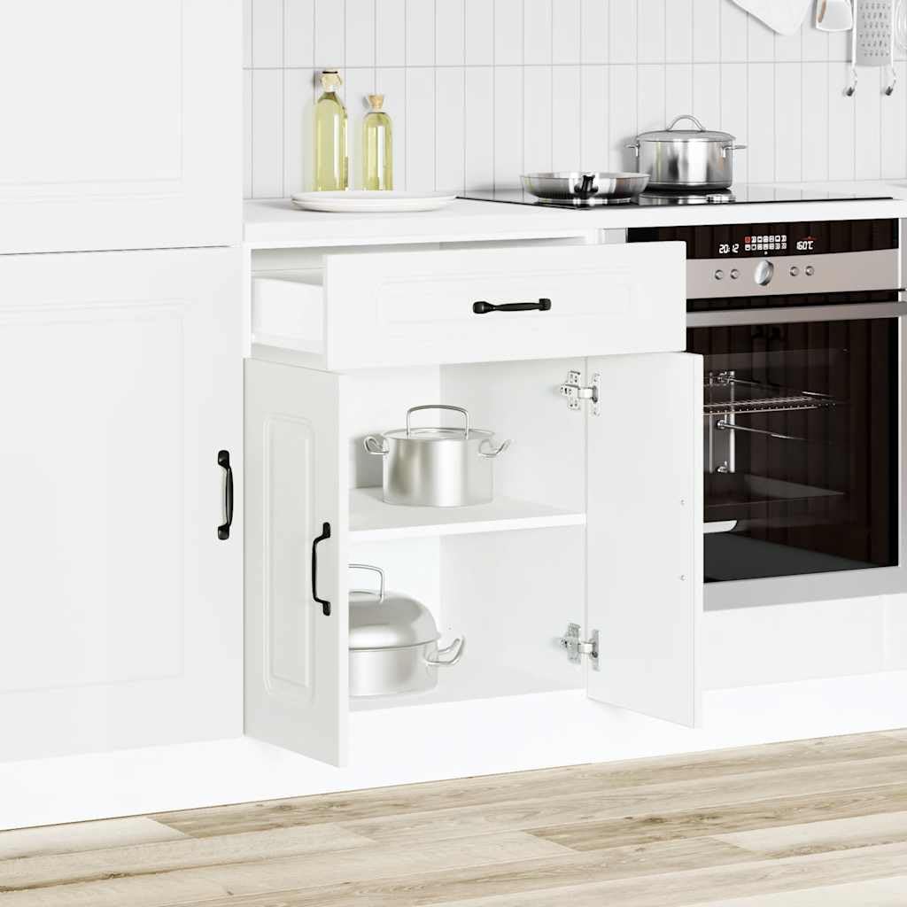 vidaXL Küchenunterschrank Kalmar Weiß Holzwerkstoff, Spülenunterschrank, Schrank Küche, Lagerschrank, Unterschrank für Küche, Küchenzeile