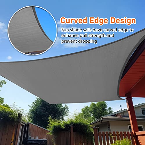 Artpuch Sun Shade Sails Canopy, 185Gsm Shade Sail Uv Block For Patio Garden Outdoor Facility And Activities (12'X16', Dark Grey) #TOP2