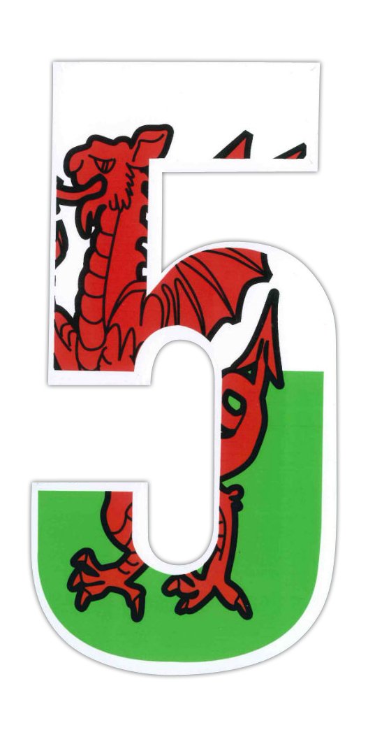 Wheelie Bin numbers Welsh Dragon 5