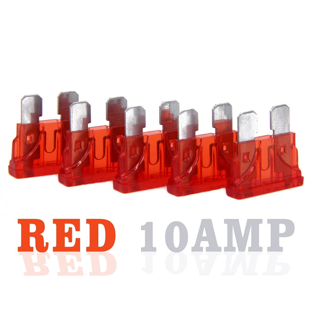 (55 piezas) Fusible de hoja estándar de 10 amperios, fusible automotriz de 10 A para automóvil y camión