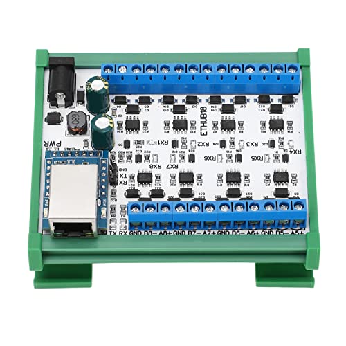 Convertidor de concentrador RJ45 a 8, protección contra sobretensiones de TVS, Placa concentradora 115200BPS para monitoreo de Seguridad DC7‑30V (Módulo concentrador con Carcasa)