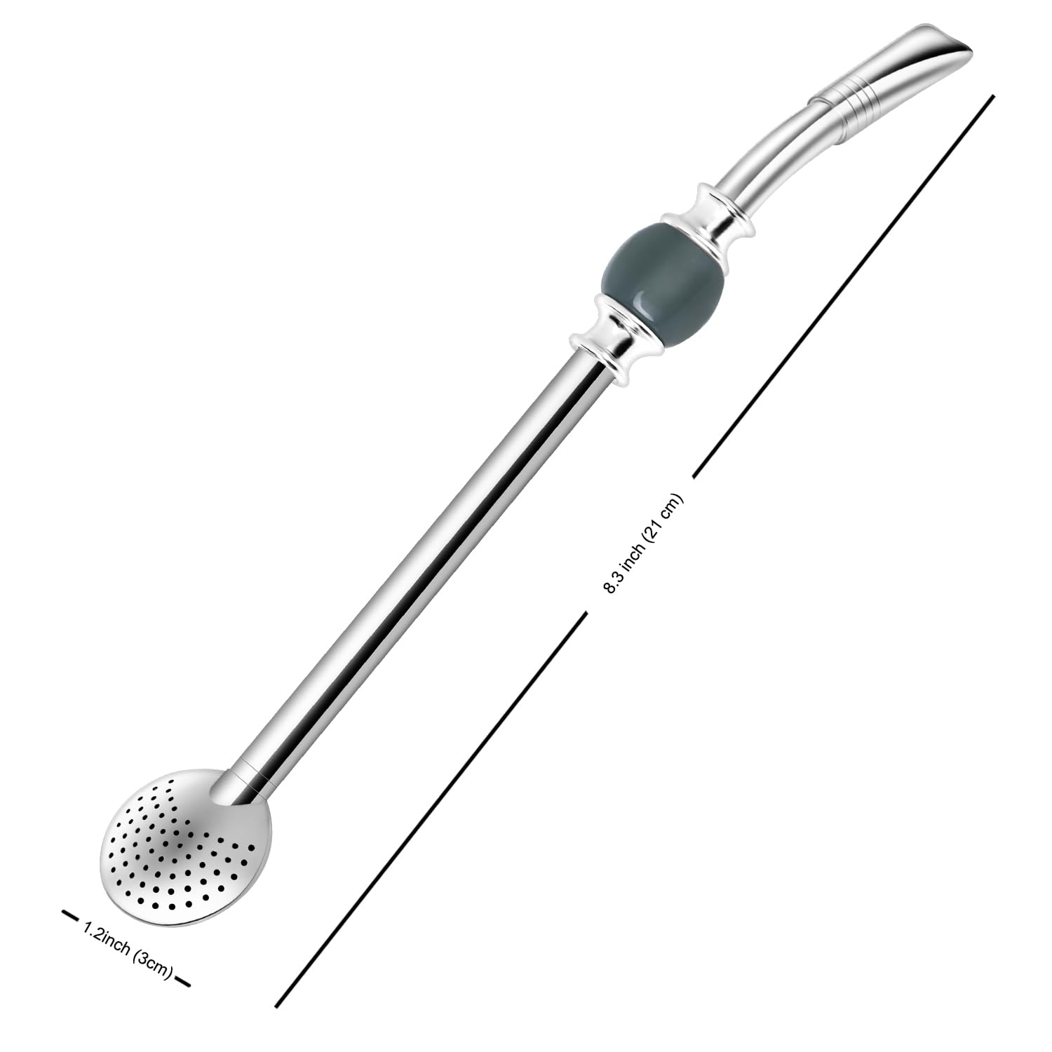 Cebador Bombilla Per Mate In Acciaio Inox Con Anello Refrigerante – Lunga 19 Cm, Cannuccia Filtrante Per Tè Mate, Design Tradizionale Argentino - 2