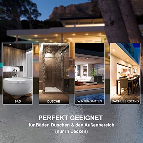 IP65 LED Einbaustrahler Für Bad & Außenbereich - Dimmbar, 5W, 50mm Flach, Aluminium