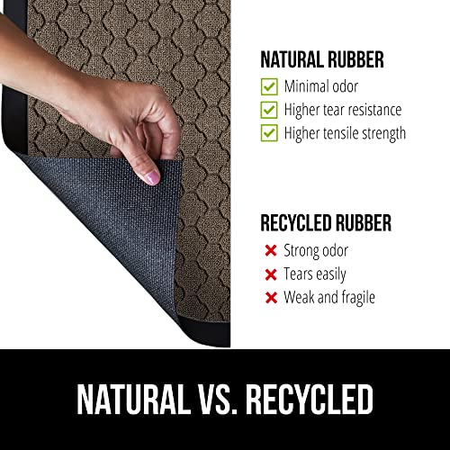 Gorilla Grip All-Season Weathermax Doormat, Durable Natural Rubber, Stain And Fade Resistant, Low Profile, Indoor Outdoor Doormats, Easy Clean Patio Entry Mat, 17X29, Latte Quatrefoil #TOP4