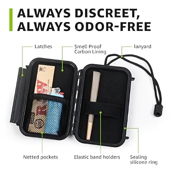 INFINITKIN Mini Smell Proof Storage Box & Large Bamboo Storage Box