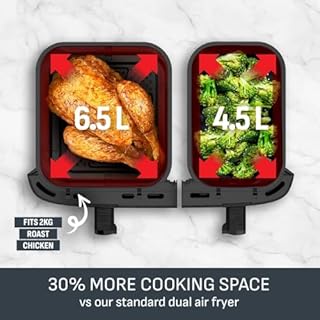 Tefal Easy Fry XXL Dual Zone Digital Air Fryer, 2 Drawers, 11L, 8in1, Air Fry, Extra Crisp, Roast, Bake, Reheat, Dehydrate, 7 Pre-set Programs, Dishwasher Safe Baskets, Java Grey - EY942BG0