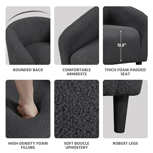 image for Yaheetech Accent Chairs Set of 2, Furry Living Room Chairs, Sherpa Bar