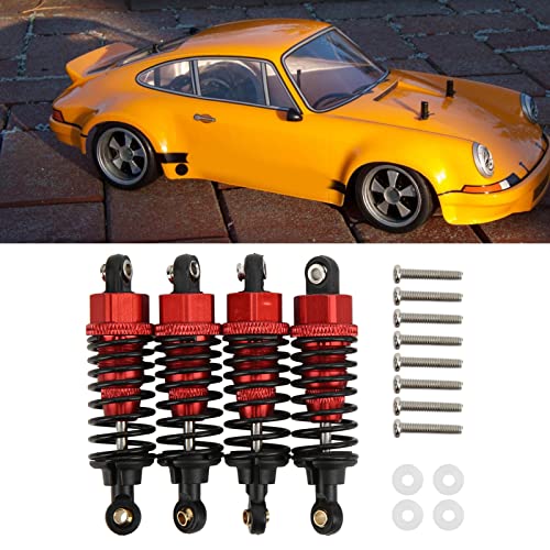 Oumefar 4 Pack Shock Absorber Damper RC Adjustable Shocks Absorber Springs Set Upgrade Parts for TT?01 TT?02 TA05 TL?01 TA03 MF?01X(Red) - Image 2