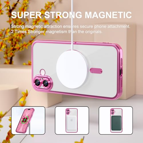 Image of Misea Magnetic for iPhone 17 Case Compatible with MagSafe Hot Pink