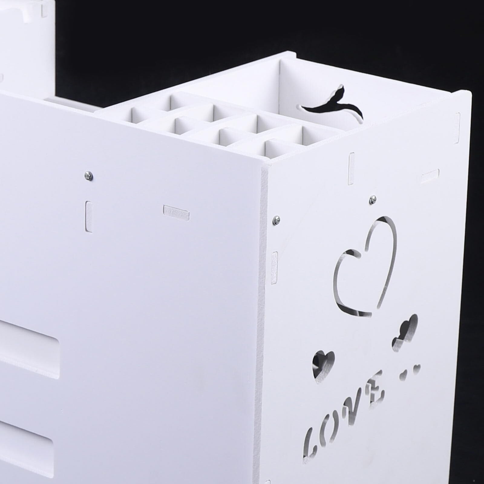 Kosmetik Make up Organizer mit 2 Schubladen Aufbewahrung Schmuck Box Parfüm Aufbewahrung,Skincare Beauty Schminke Kosmetikbox zubehör für Dresser Schlafzimmer Badezimmer,Weißer