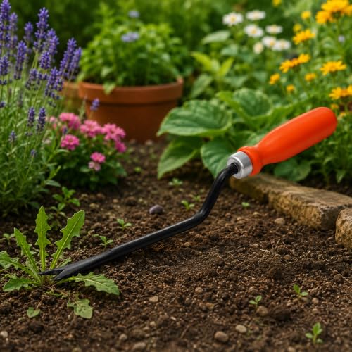 Image of Gardening Hand Weeder Tool | Heavy Duty Iron with Ergonomic Handle | Durable Weed Remover for Lawn, Vegetable Garden & Root Extraction(GTK)