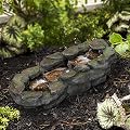 watnature Modern Floor-Standing Waterfall Fountain - 29" L x 13" W x 9.4" H Cascading Water Feature with LED Lights for Garden, Patio, Backyard, 5-Tier Waterfall Stream Indoor/Outdoor Garden Fountain