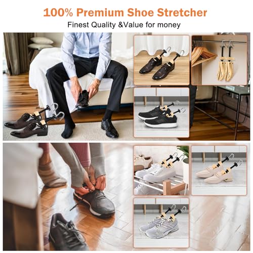 Jjdparts Wooden Shoe Stretcher, Pair 4-Way Shoe Expander Widener Wooden Shoe Tree Extender Spiral Pattern For Women And Men thumb #4