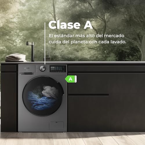 EVVO Lavadora secadora 8 kg + 6 kg, Vapor, Motor Inverter, Lavado y Secado en 1 Hora, Tambor ePROTECT, Smart LOAD, 1400 rpm, Clase energética A, Carga Frontal, Nova (8/6kg, Blanco) - imagen 4