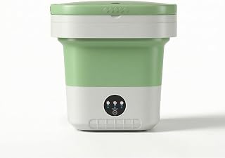 Compact Portable Washing Machine Fully Automatic Mini Washing Machine Top-Loading Portable Clothes Washer Space-Saving for Students, Renters, Dorm Rooms, Apartments, Rv, Green, Us Plug