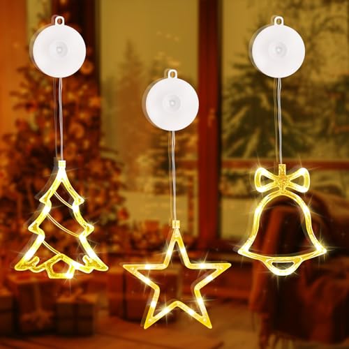 Aourow 3 Weihnachtsbeleuchtung Innen,10 LED Lichtervorhang Warmweiß...
